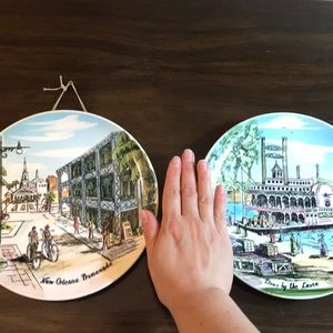 TWO Decorative WALL DECOR New Orleans plates
